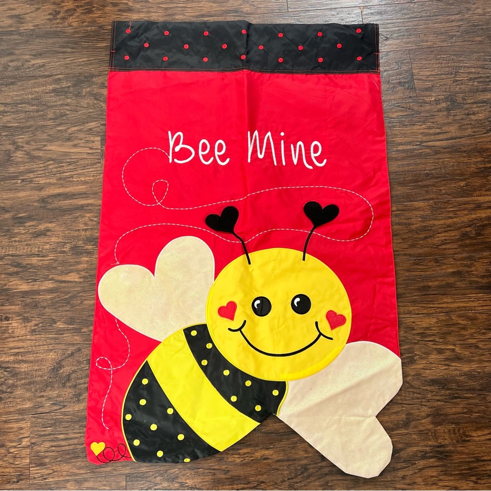 Bee Mine Red and Yellow Garden Flag